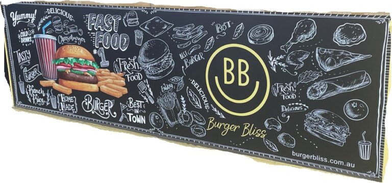 Burger Bliss in Glen Huntly Road chalk up signage frontage